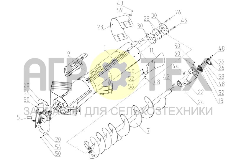 Шнек загрузочный (181.47.05.000А) (№26 на схеме)